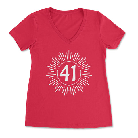 41 Burst - Womens V-Neck Tee