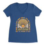 Dark Clouds - Womens V-Neck Tee